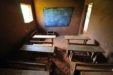 photograph of empty primary school in Africa