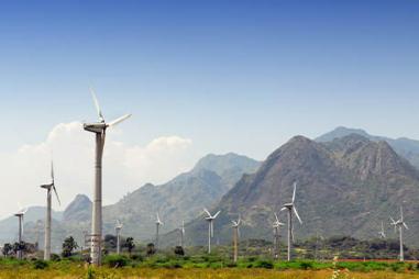 Photograph of wind turbines